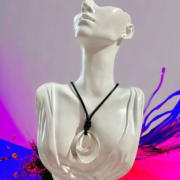 Sassy Girl Cafe Jewelry - Black Corded Necklace With Silver Pendant‎